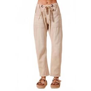 NEW BLUE B slim barrel pants in beige